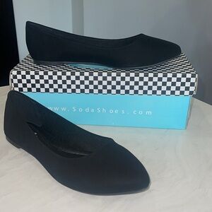 New!! ✨ “Soda” Women's Black Suede Flats- Size 8 1/2